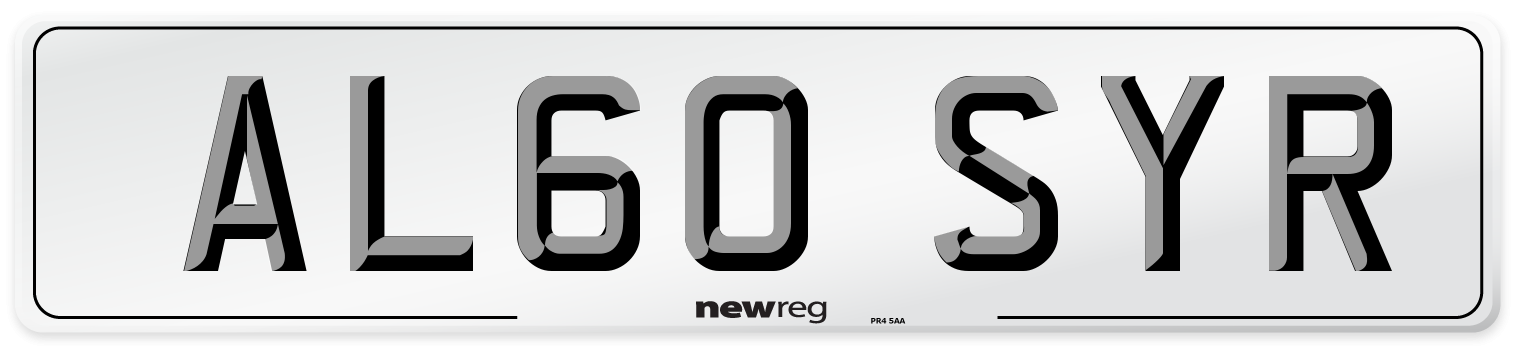 AL60 SYR Number Plate from New Reg